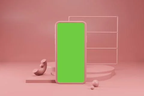 Mobile phone mockup 3d rendering for Scene Creator イラスト素材