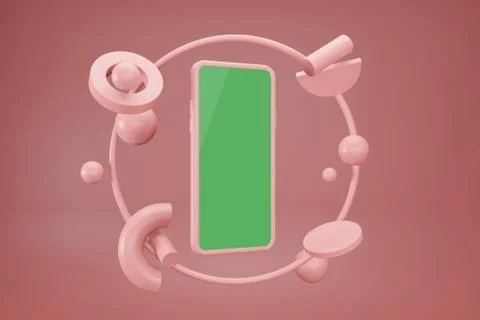 Mobile phone mockup 3d rendering for Scene Creator イラスト素材