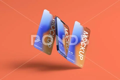 Mobile Phone Multiscreen Mockup PSD Template