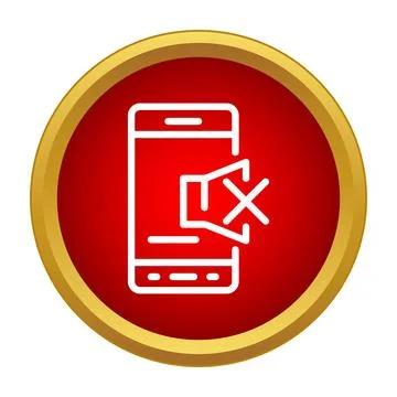 Mobile phone mute mode icon outline style Stock Illustration