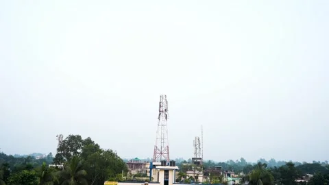 Mobile phone network tower on building Stock Footage 293517106