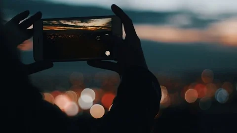 Mobile Phone at Night Stock Footage 71943045