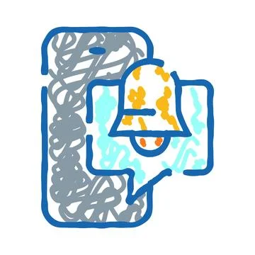 Mobile phone notification bell alert concept illustration Stock Illustration