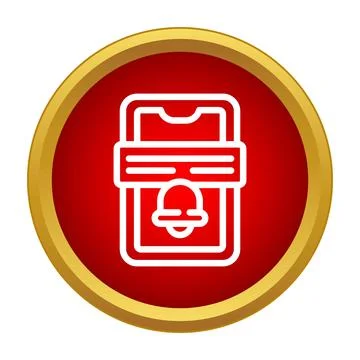 Mobile phone notifications icon bell alert concept Stock Illustration