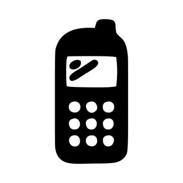 Mobile phone (old version) silhouette, symbol, outline, vector illustration Stock Illustration