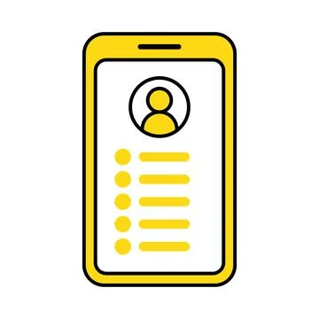 Mobile phone with open profile on a screen. Social media concept. Vector stoc Stock Illustration