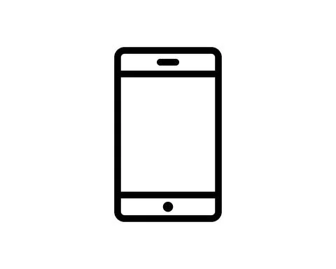 Mobile phone or smartphone line icon, outline vector sign, linear style picto Stock Illustration