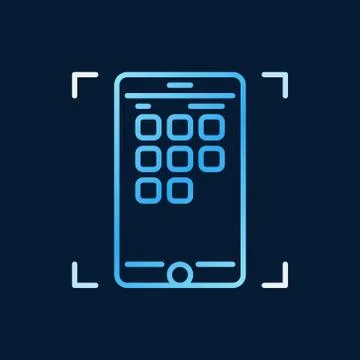 Mobile phone or smartphone vector colored outline icon Stock Illustration