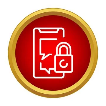 Mobile phone with padlock showing secure messaging concept Stock Illustration