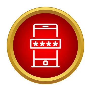 Mobile phone password concept for cybersecurity lock Stock Illustration
