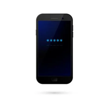 Mobile phone password field. concept of smartphone security, personal access Stock Illustration