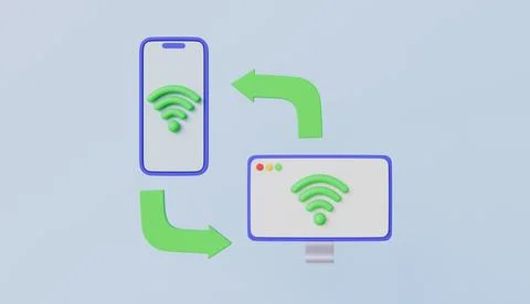 Mobile phone Peer to peer file transfer or wireless backup, Devices syncing Ilustração Stock