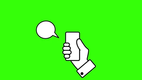Mobile phone pops out empty chat balloon animated mobile phone pops out emp.. Stock Footage 303680189
