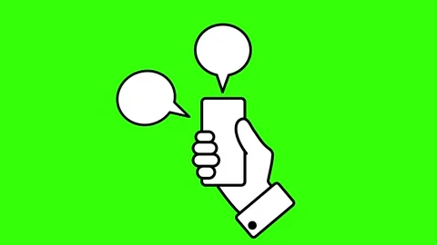 Mobile phone pops out empty chat balloon animated mobile phone pops out emp.. Stock Footage 303680338