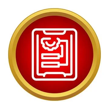 Mobile phone process settings icon in a circle Stock Illustration