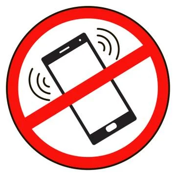Mobile Phone prohibited Stock Illustration