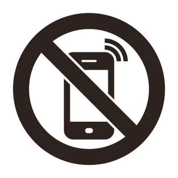 Mobile Phone prohibited Stock Illustration