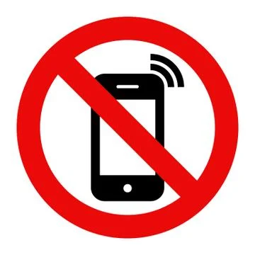 Mobile Phone prohibited Stock Illustration