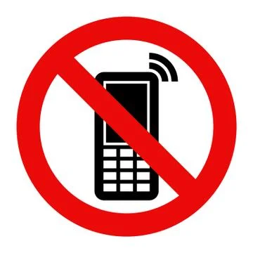 Mobile Phone prohibited Stock Illustration