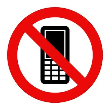 Mobile Phone prohibited Stock Illustration