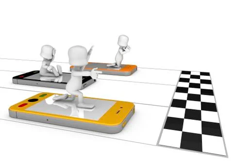 Mobile phone race Stock Illustration