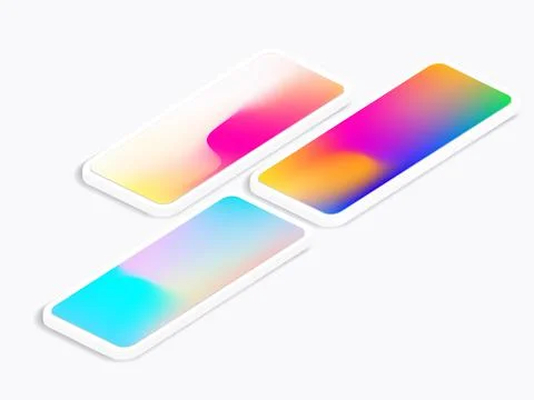 Mobile Phone Realistic in Perspective with Gradient Display Illustrazione stock