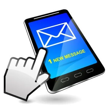 Mobile phone received message Stock Illustration