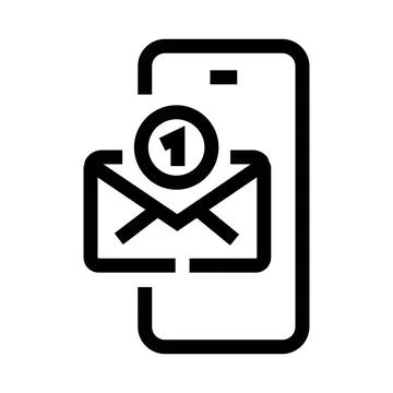 Mobile phone receiving email message notification icon Stock Illustration