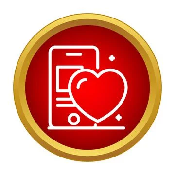 Mobile phone receiving love message icon concept Stock Illustration