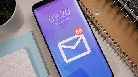 Mobile Phone Receiving Many New Messages Notifications Stock Footage 122013915