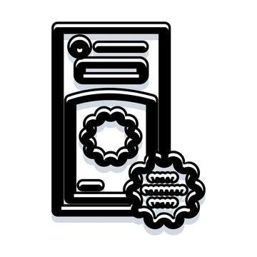 Mobile phone receiving message notification with content Stock Illustration