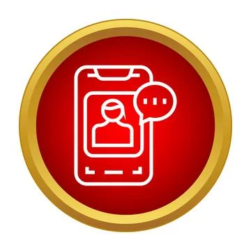 Mobile phone receiving message notification from contact Stock Illustration
