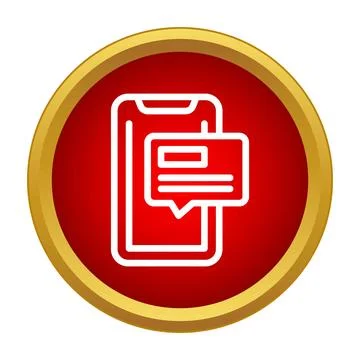 Mobile phone receiving message notification in app Stock Illustration