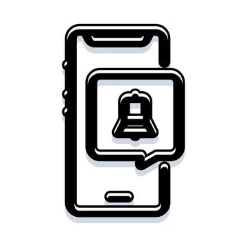 Mobile phone receiving new notification alarm icon Stock Illustration