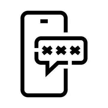 Mobile phone receiving security verification message icon Illustrazione stock