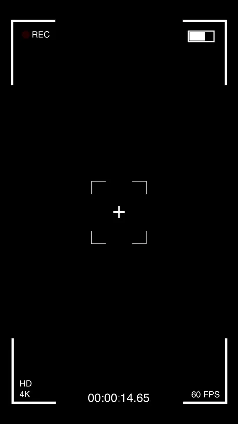 Mobile Phone Recording Screen Overlay Animation. Camera Viewfinder Screen Overla Stock Footage 315178489