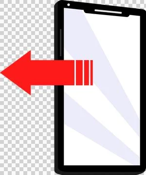 Mobile phone with red arrow, Cell phone, Network Stock Illustration
