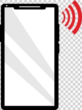 Mobile phone with red ring icon (2) Stock Illustration