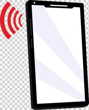 Mobile phone with red ring icon (1) Stock Illustration