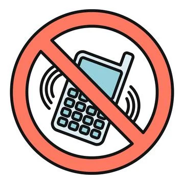 Mobile phone ringing forbidden icon vector illustration Ilustração Stock