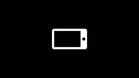 Mobile phone rotation icon. Animation social networks. Alpha channel Stock Footage