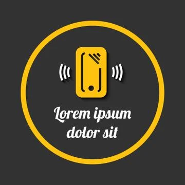 Mobile phone with sample sign banner Stock Illustration