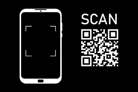 Mobile phone scan qr code, reader applecation, technology concept isolated Stock-Illustration