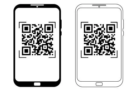 Mobile phone scan qr code, reader applecation, technology concept isolated 스톡 일러스트
