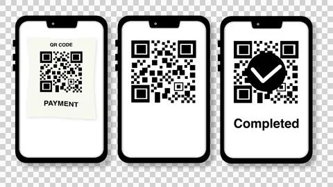 Mobile Phone To Scan A QR Code, Scan QR code flat icon with phone Illustrazione stock