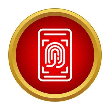 Mobile phone scanning fingerprint for security and identification Stock Illustration