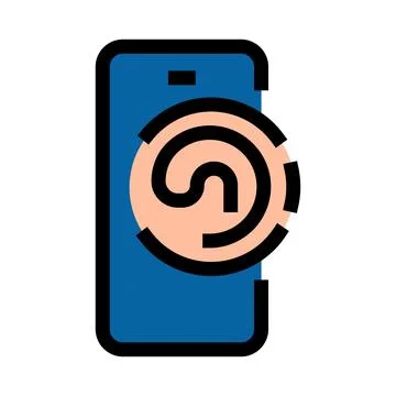 Mobile phone scanning fingerprint for security authentication Stock Illustration