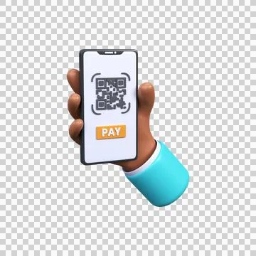 The mobile phone scans the QR code. 3d render. Stock-Illustration