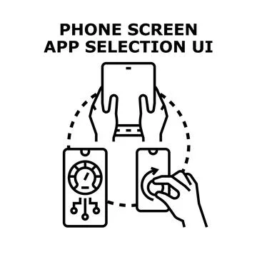 Mobile phone screen app selection user interface イラスト素材