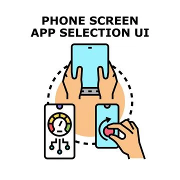 Mobile phone screen app selection user interface Stock Illustration